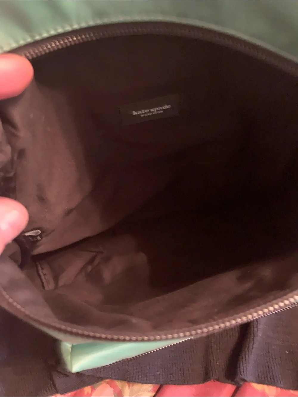 kate spade Teal Green Backpack – Front Zip Pocket